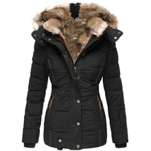 Load image into Gallery viewer, Womens Quilted Parka with Faux Fur Lined Hood and Zip and Snap Closure
