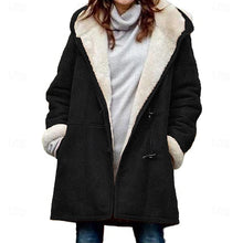 Load image into Gallery viewer, Hooded Winter Coat with Insulating Build and Adjustable Hood, Button Front

