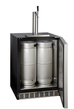 Load image into Gallery viewer, Kegco 24&quot; Wide Single Tap Stainless Steel Built-In Left Hinge ADA Kegerator with Kit HK48BSA-L-1
