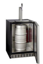 Load image into Gallery viewer, Kegco 24&quot; Wide Single Tap Stainless Steel Built-In Left Hinge ADA Kegerator with Kit HK48BSA-L-1
