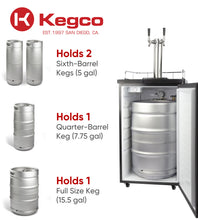 Load image into Gallery viewer, Kegco 20&quot; Wide Kombucha Dual Tap Stainless Steel Kegerator KOM19S-2NK
