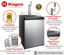 Load image into Gallery viewer, Kegco 24&quot; Wide Single Tap Stainless Steel Digital Kegerator K309SS-1NK
