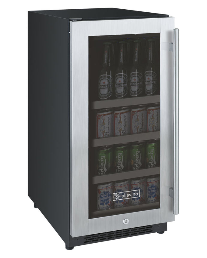 Allavino 15 Wide FlexCount II Tru-Vino Stainless Steel Right Hinge Beverage Center VSBC15-SL20