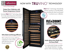 Load image into Gallery viewer, Allavino 24&quot; Wide FlexCount II Tru-Vino 172 Bottle Dual Zone Black Left Hinge Wine Refrigerator VSWR172-2BL20
