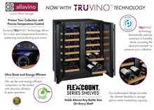 Load image into Gallery viewer, Allavino 24&quot; Wide FlexCount II Tru-Vino 36 Bottle Dual Zone Black Wine Refrigerator VSWR36-2BF20

