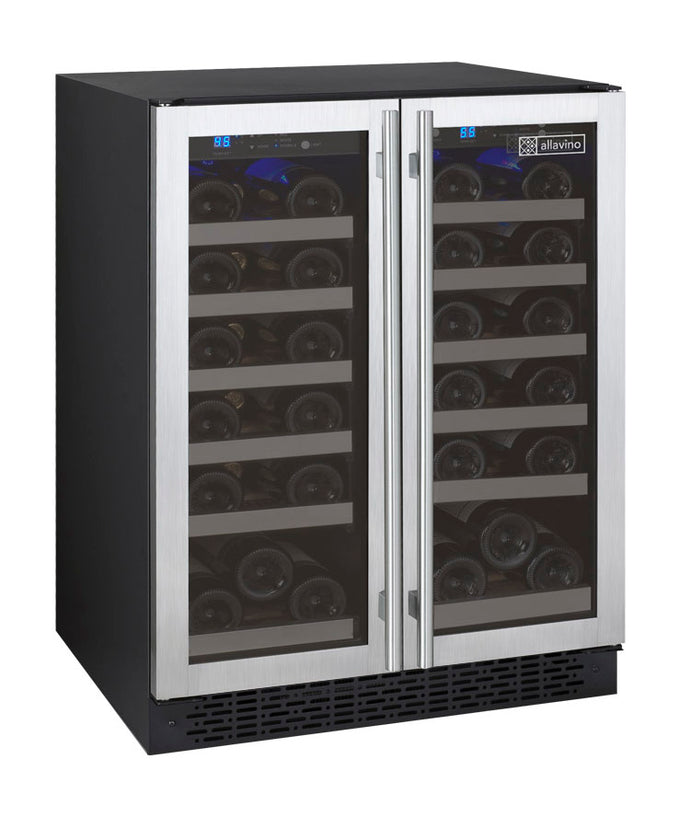 Allavino 24 Wide FlexCount II Tru-Vino 36 Bottle Dual Zone Black Wine Refrigerator VSWR36-2BF20